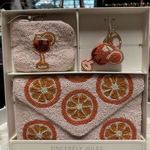 NWT Viral Aperol Spritz Beaded handbag and Coin Purse Set